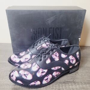 Iron Fist Skull Of Doom Oxford Flats Size 7 New